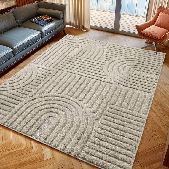 Tapis scandinave effet 3D graphique Taro